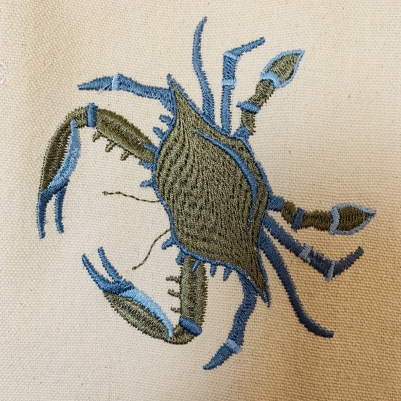 Rightside Design Blue Crab and Waves Lumbar Pillow Shams Two Piece Set Ocean - Picture 4 of 16